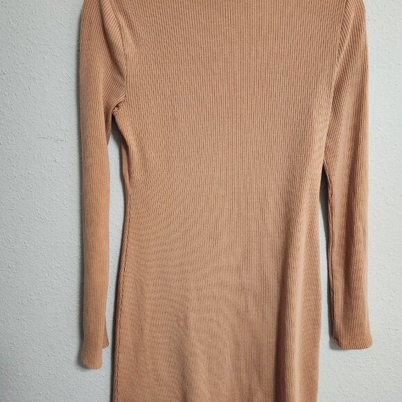 Reformation Anthropologie Women's Tencel Orange Turtleneck Ribbed Midi Dress Lar - Picture 2 of 8